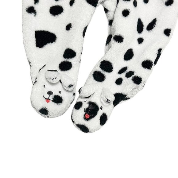 Snugabye Infant Fleece Dalmatian Puppy Footed PAJamas with Hood - Picture 3 of 4
